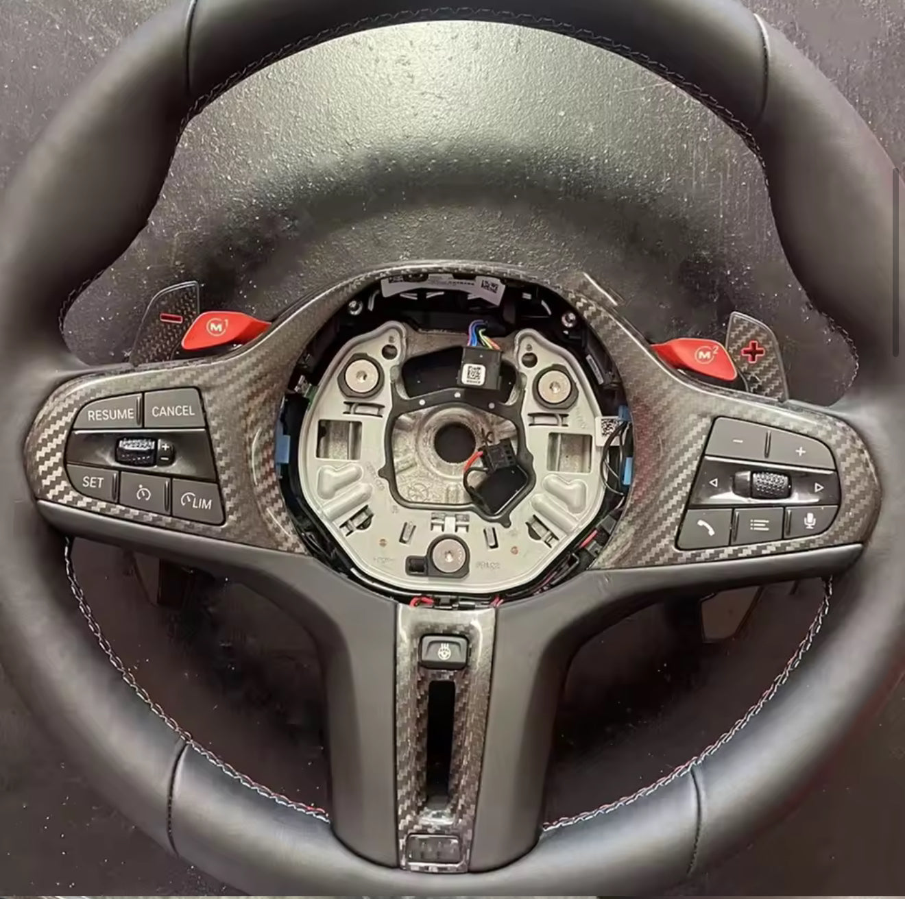 Carbon Schaltpaddles Rot/Blau für BMW