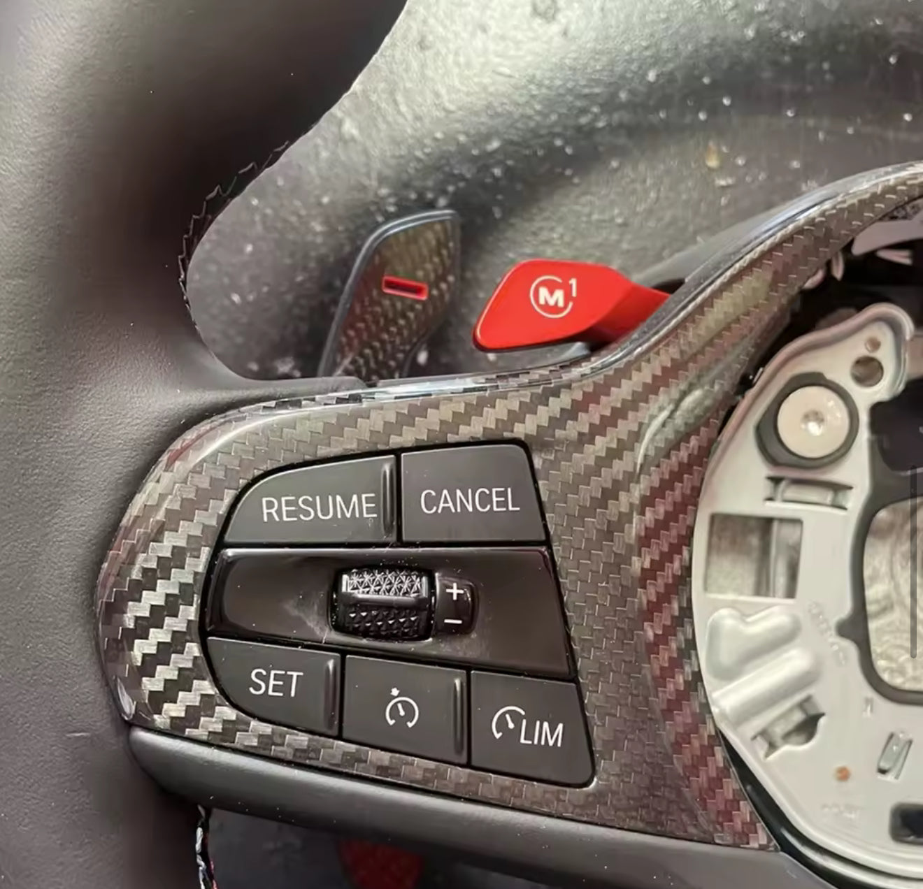 Carbon Schaltpaddles Rot/Blau für BMW