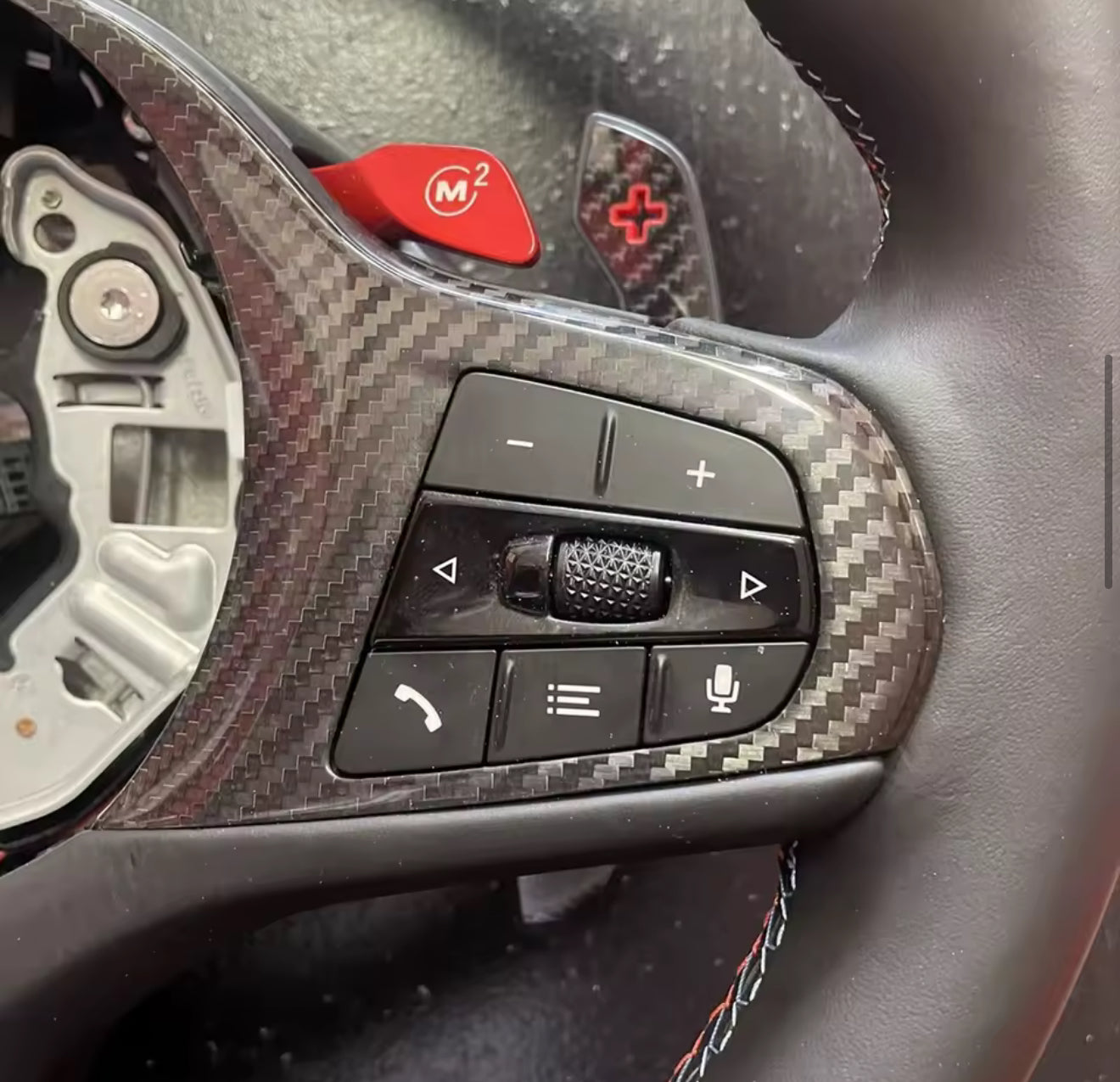 Carbon Schaltpaddles Rot/Blau für BMW